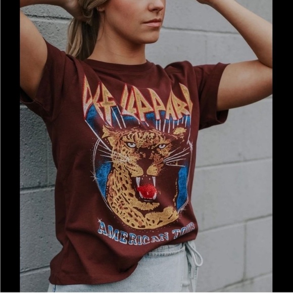 Daydreamer Def Leppard American Tour Band Short Sleeve Tee Shirt 80s Rock - Picture 5 of 15
